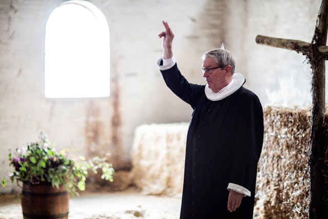 A priest in a church