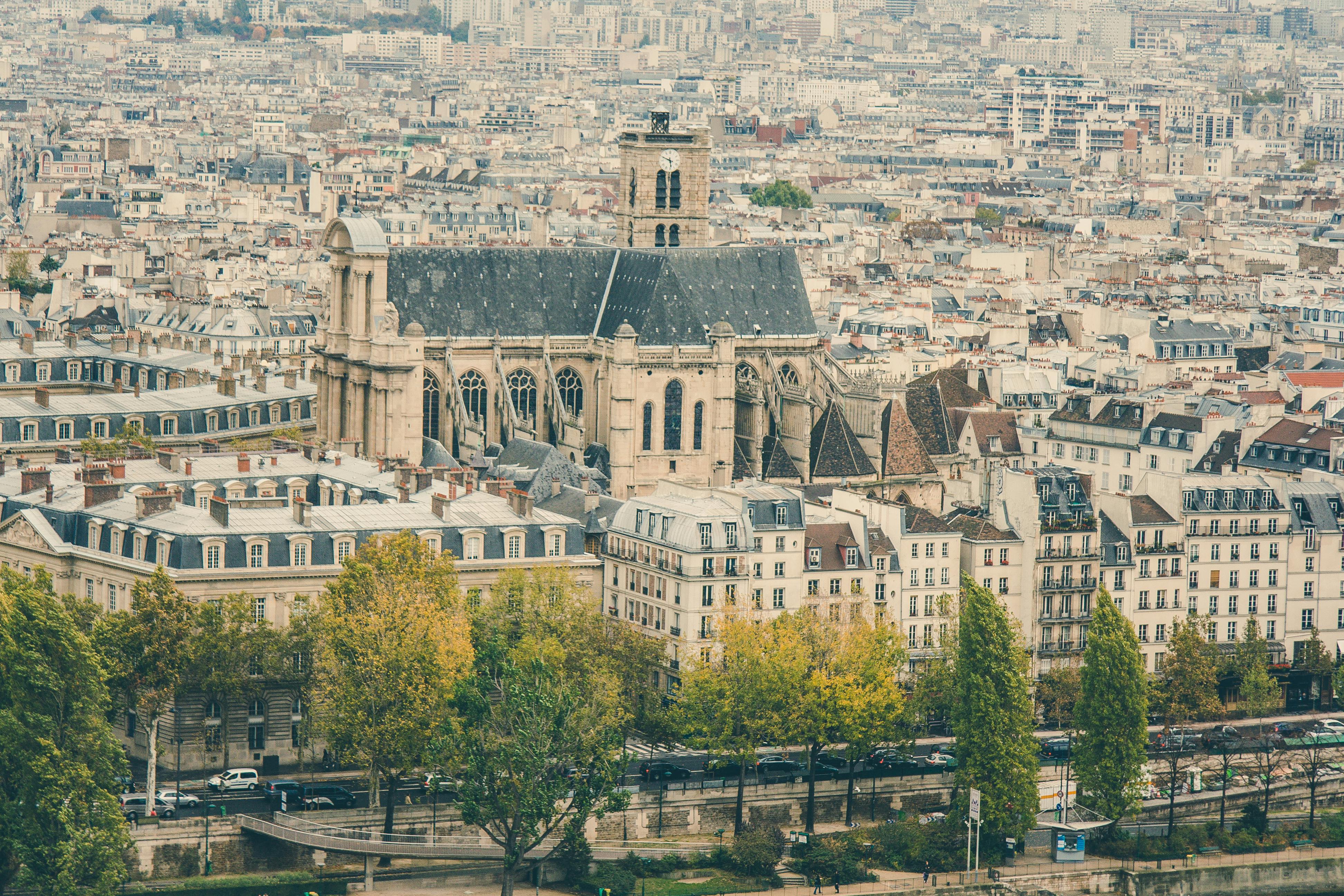 Aerial view of Notre Dame district