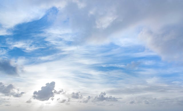 A cloudy blue sky